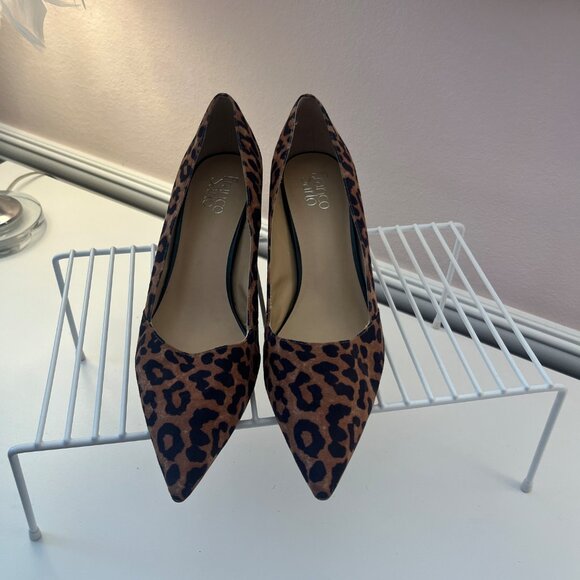 Franco Sarto Leopard Print Pointed-Toe Heels – Size 12 - Picture 1 of 6